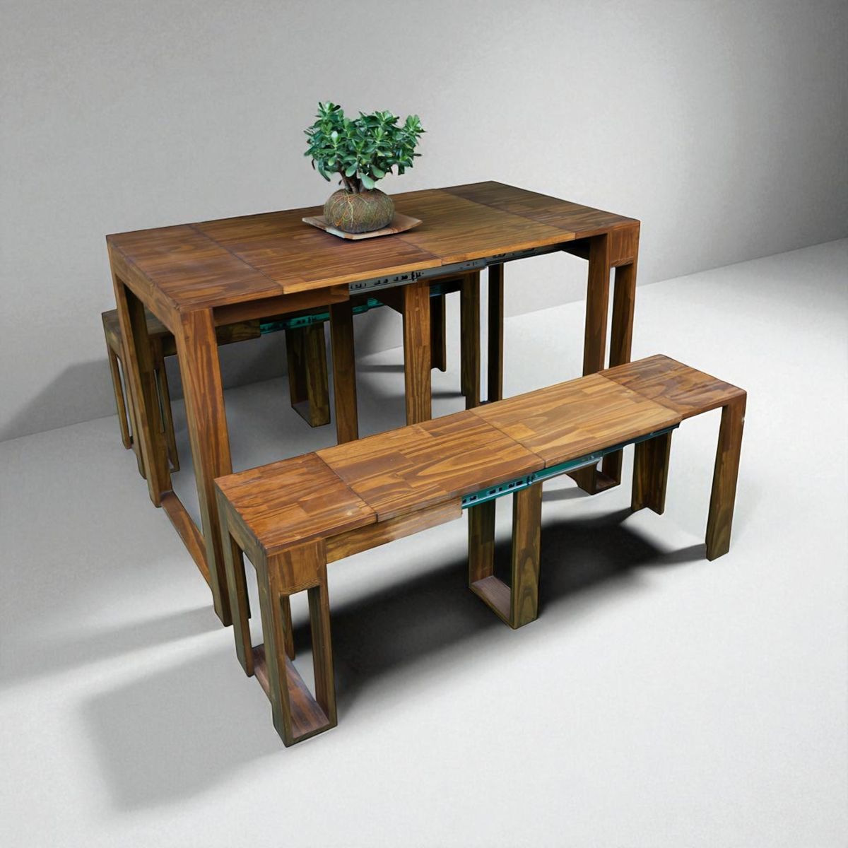 WOODMADE - Combo Nanti - Mesa y Bancas Extensibles
