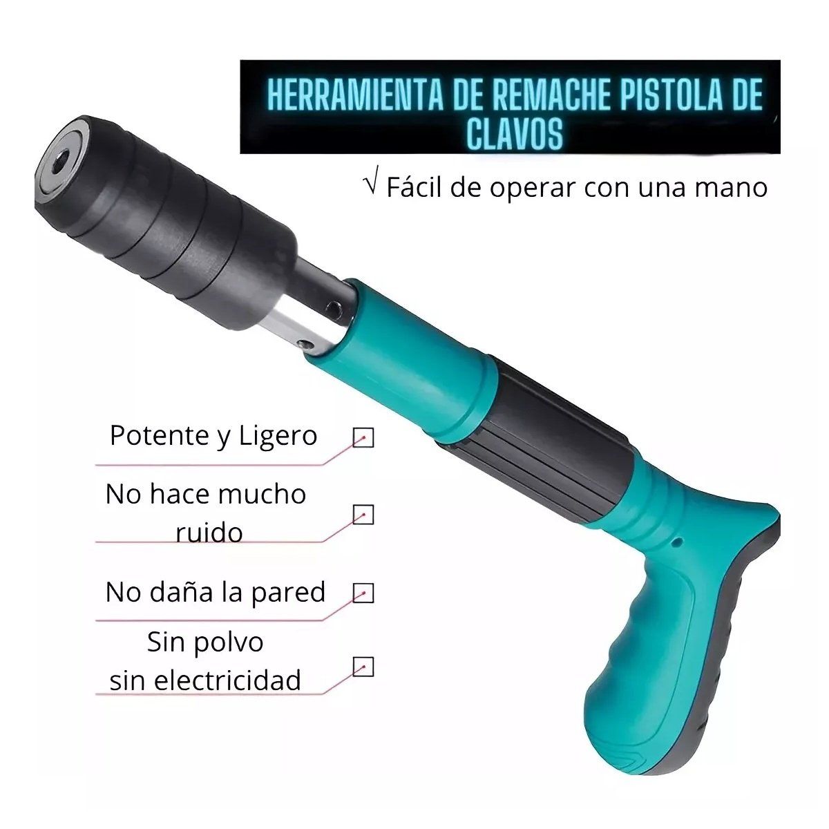 GENERAL - Remachadora Neumatica Clavos Acero Multifuncional