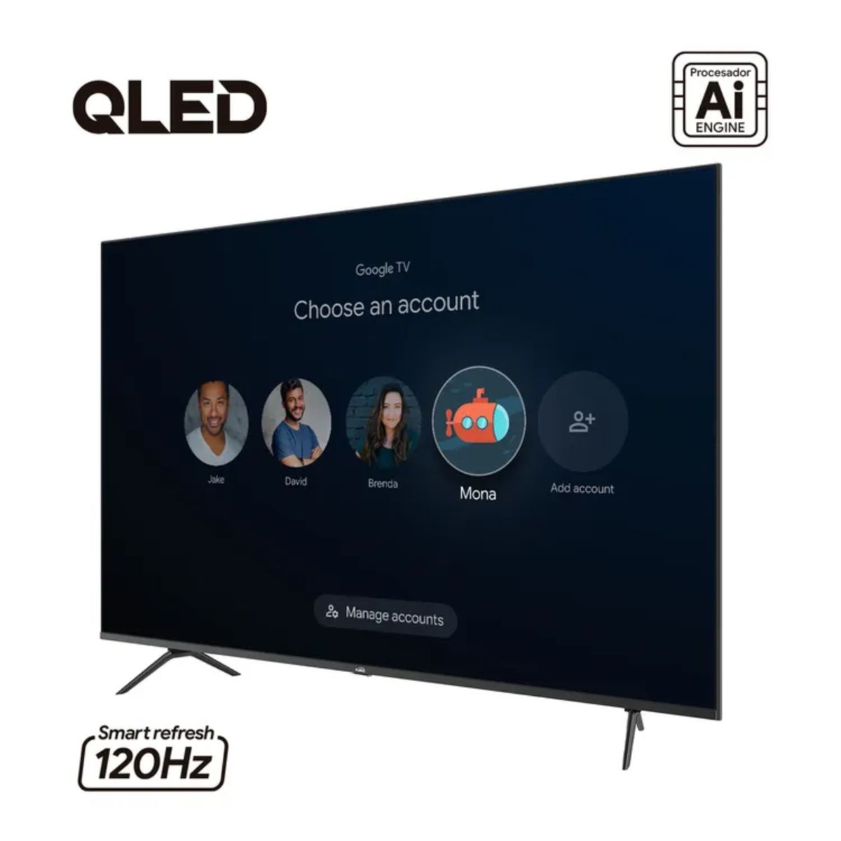 KALLEY - Televisor KALLEY 58" Pulgadas 149 cm 58GQ405 4K-UHD QLED Smart TV Google