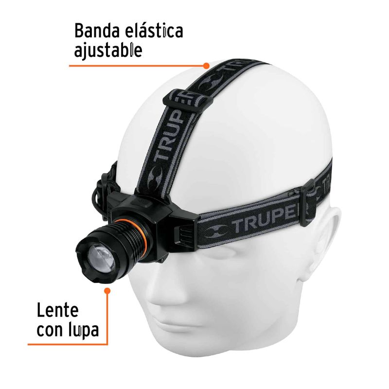 TRUPER - Linterna Cabeza Recargable 120 Lumenes Truper