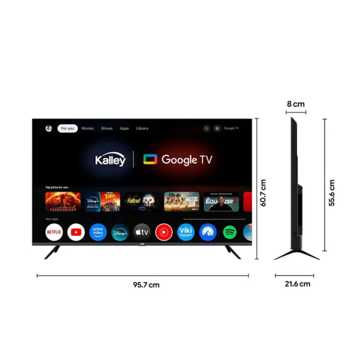 KALLEY - Televisor KALLEY 43" Pulgadas 116 cm 43G305 4K UHD MAX LED Smart TV Google