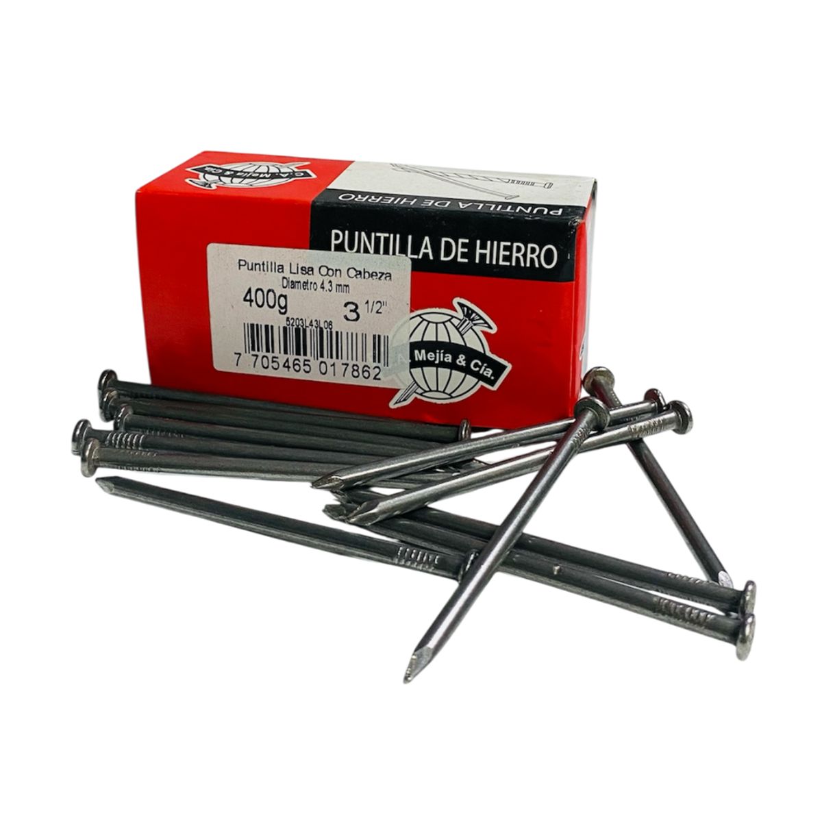 GENERICO - Puntilla de Hierro lisa 3 1/2″ Long 89mm CAMejía