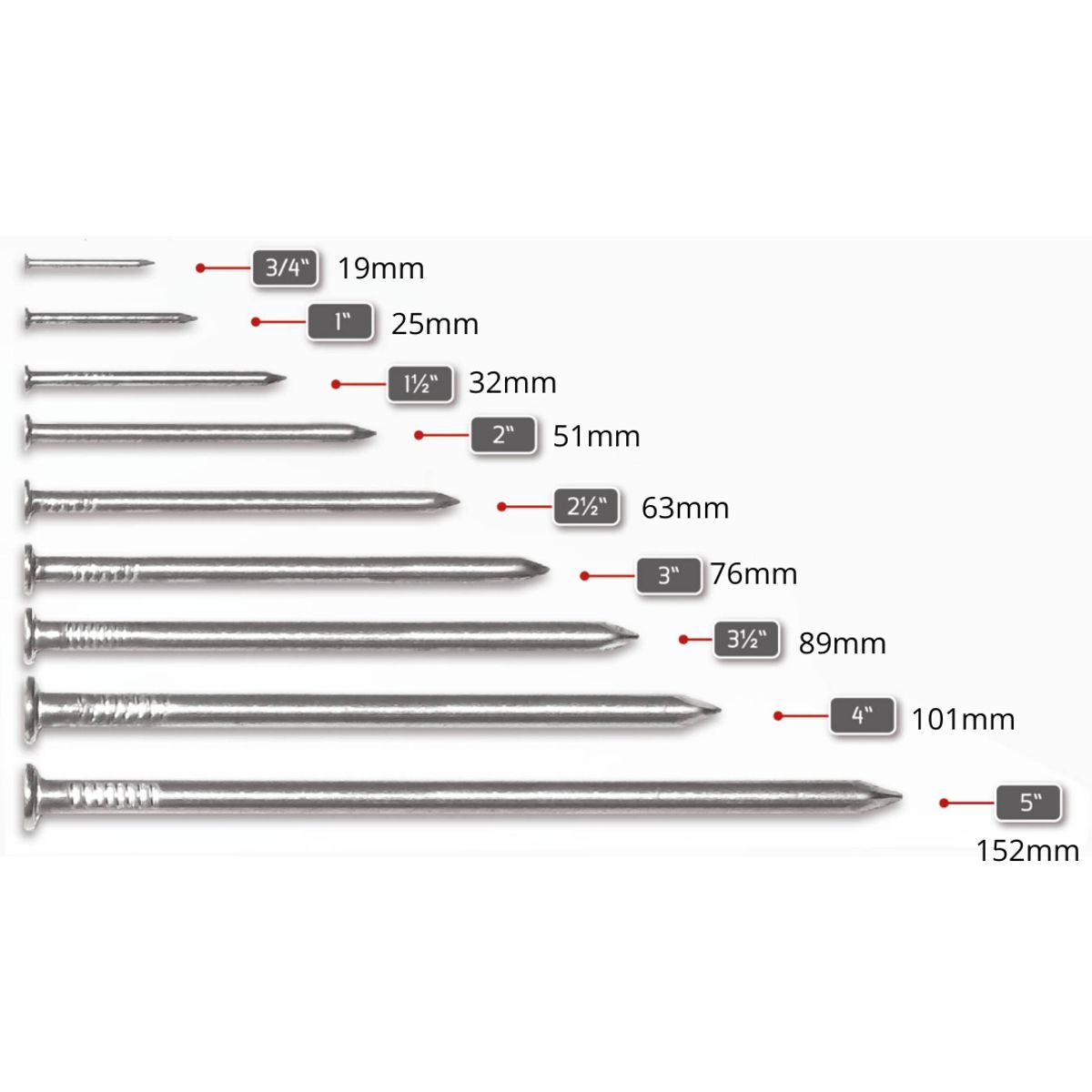 GENERICO - Puntilla de Hierro lisa 3 1/2″ Long 89mm CAMejía