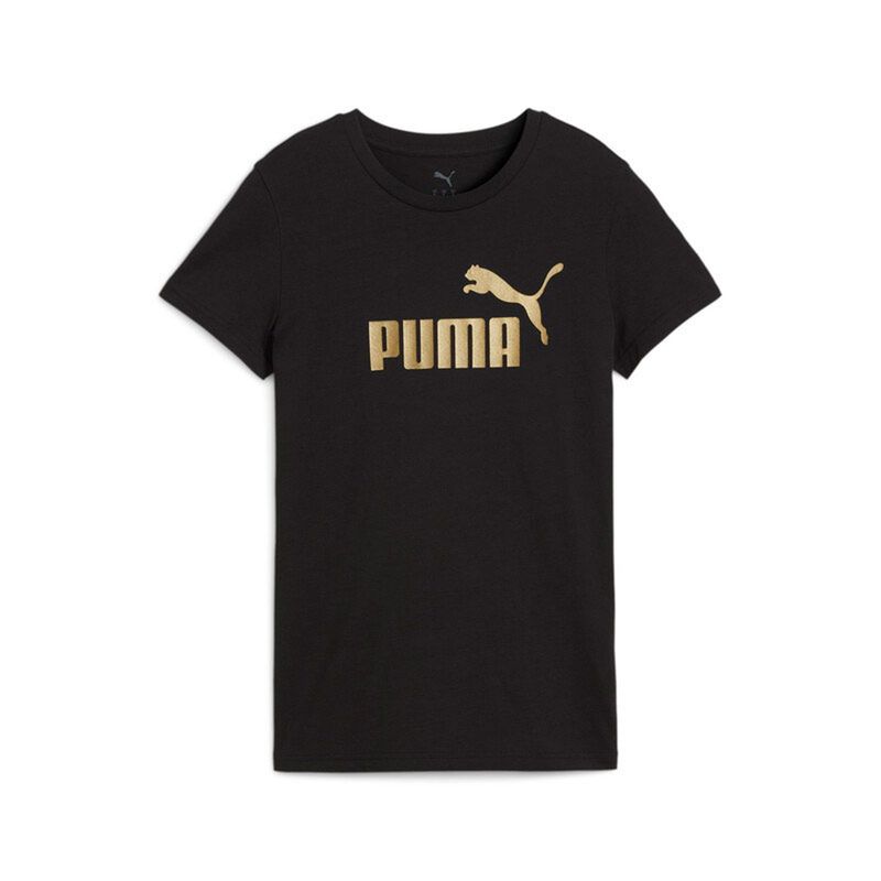 PUMA - Camisa Tshirt Ess Metallic Marca Puma Original Negro Mujer