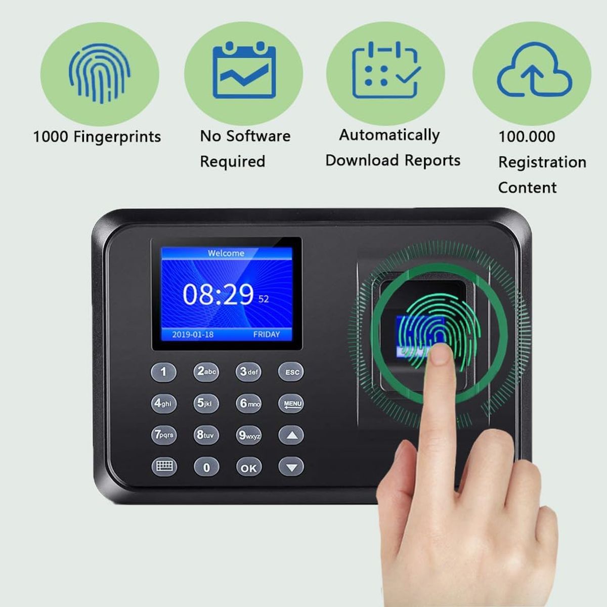 GENERICO - Control De Acceso Biometrico Y Registro Horario Por Huella