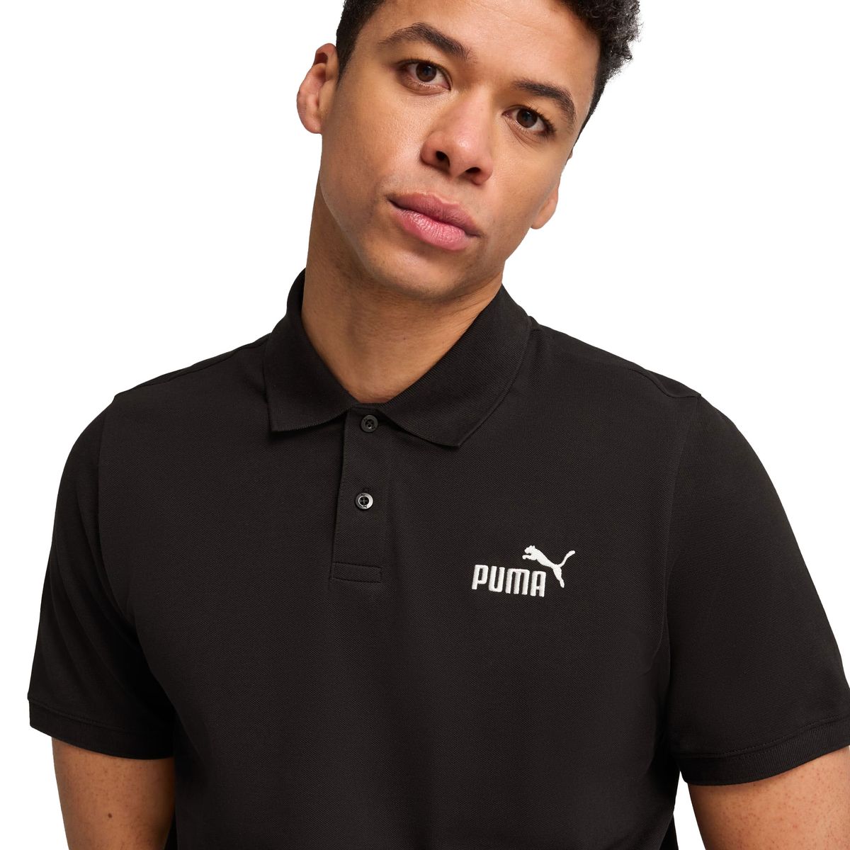 PUMA - Camisa Polo Marca Puma Ess No 1 Logo Original Negro Hombre