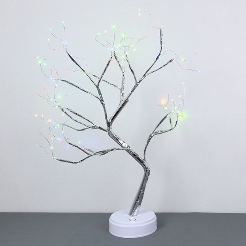 LEDMAX - Árbol Artificial Decoración Tipo Bonsai con Luces USB 60cm LUZ CALIDA