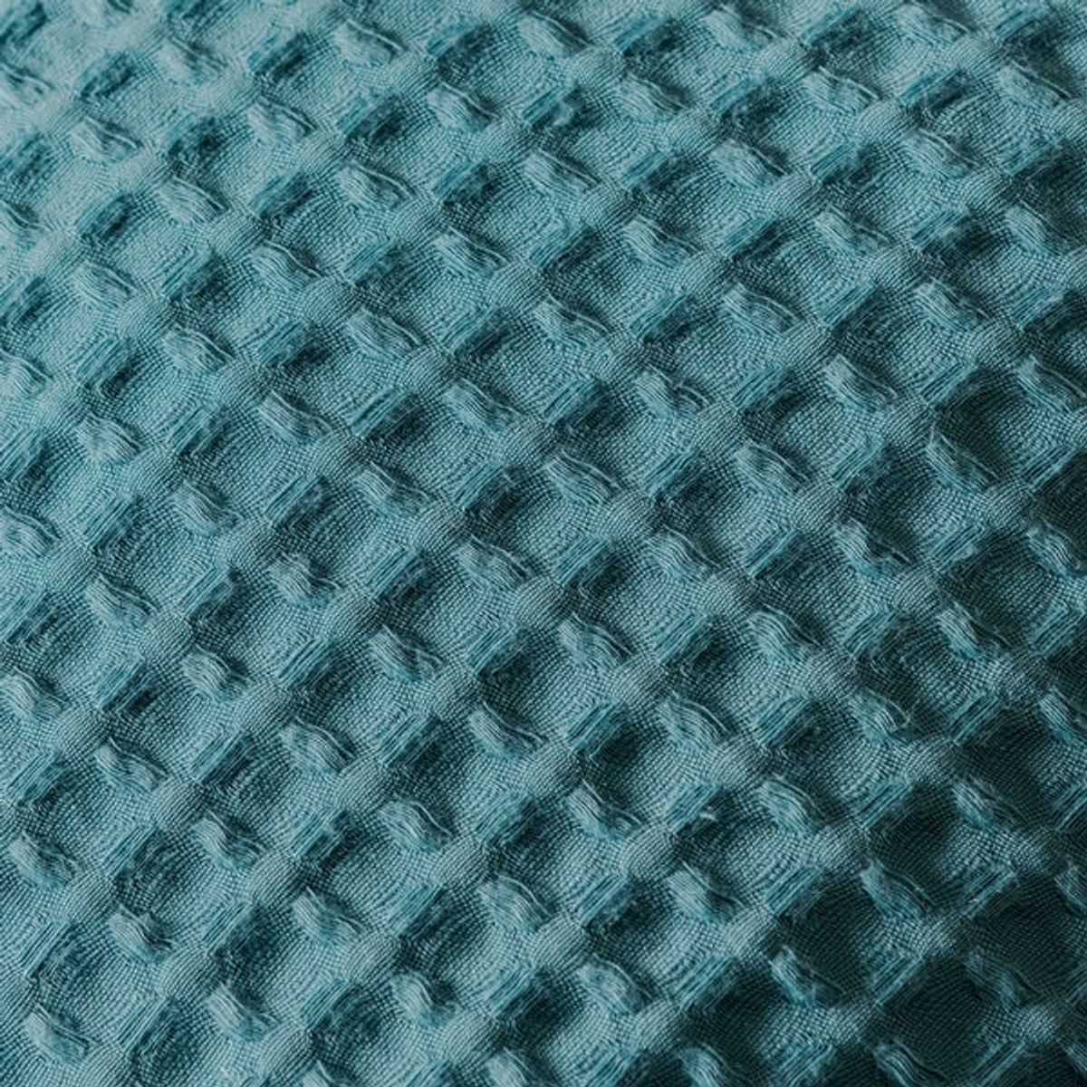 VIANNEY - Funda De Almohada Waffle Turquesa Europea Vianney