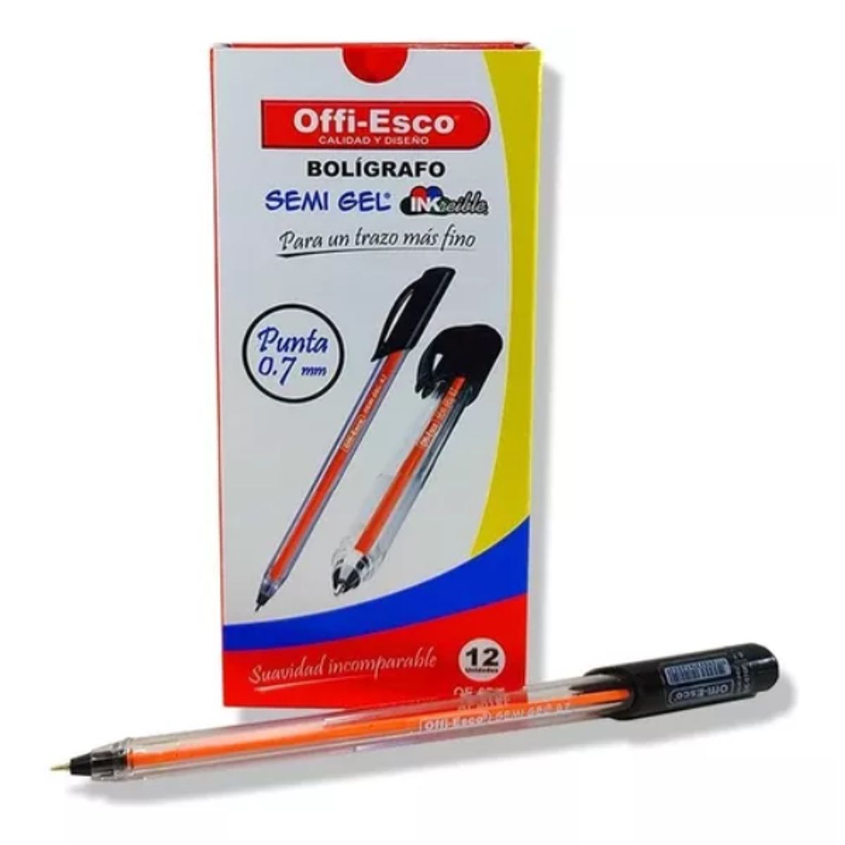 GENERICO - Bolígrafo Esfero Semigel Caja12 - Unidad Exterior Negro