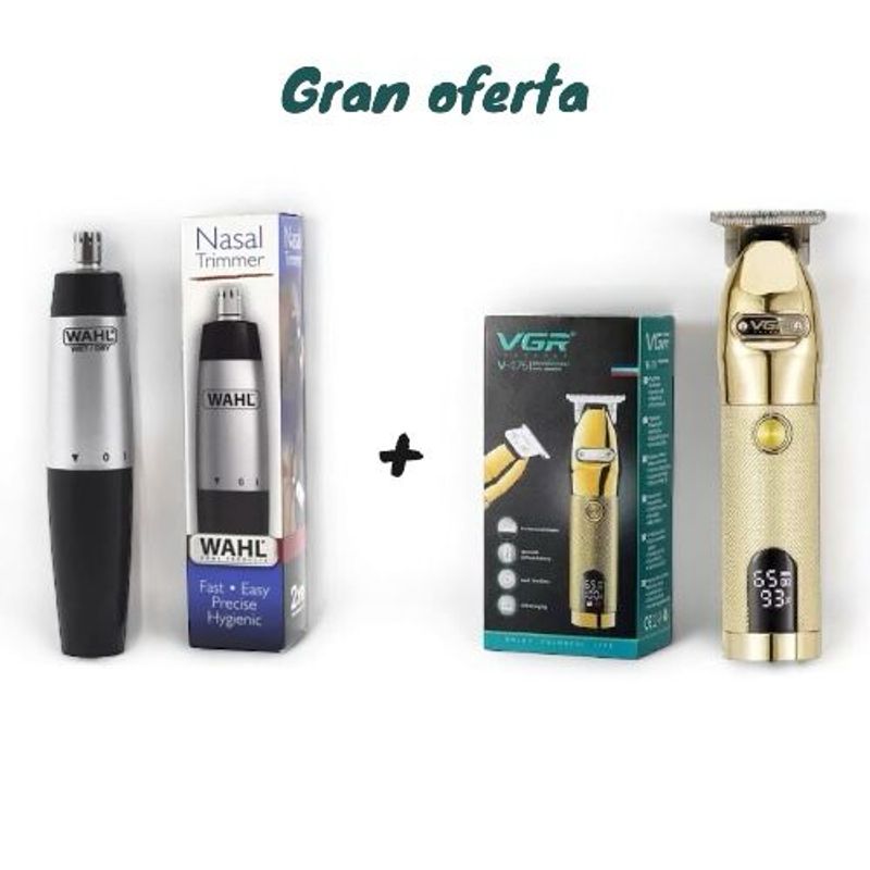 VGR - Combo Cortapelos Vgr V-275 Recargable + Depilador Nasal Inalámbrico