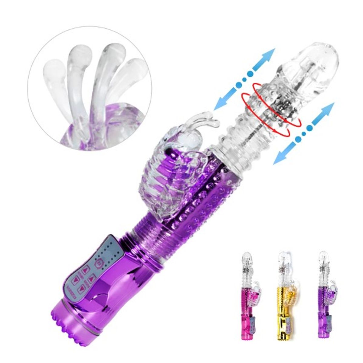 GENERICO - Vibrador Mariposa Doble Estimulación con Movimiento giratorio
