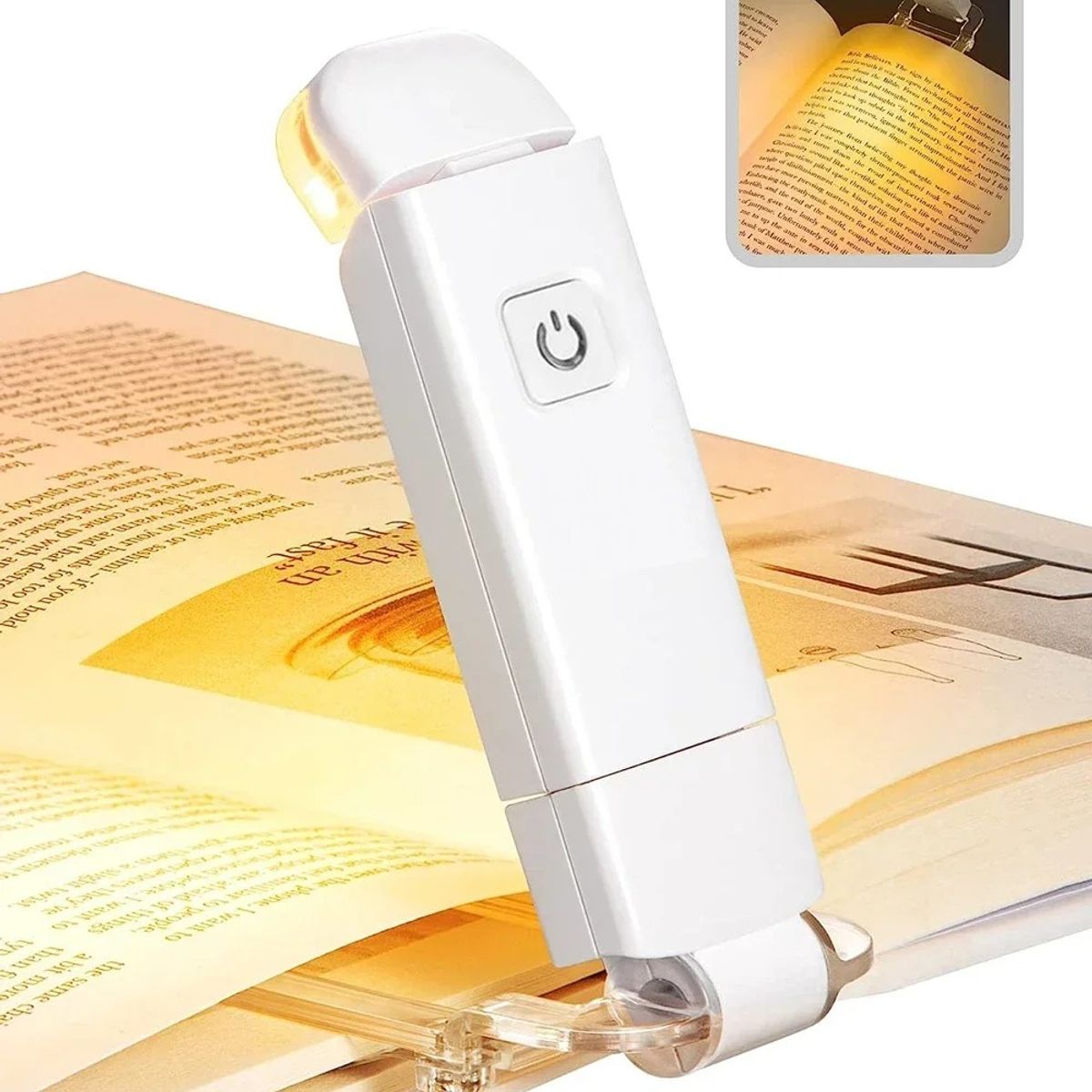 GENERICO - Lámpara de Lectura LED Recargable USB Clip Luz Regulable Portatil
