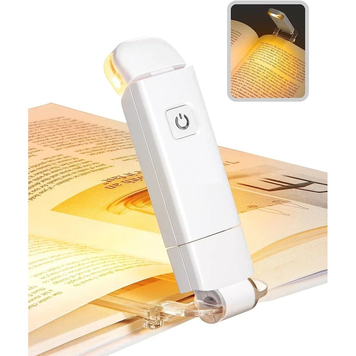 GENERICO - Lámpara de Lectura LED Recargable USB Clip Luz Regulable Portatil