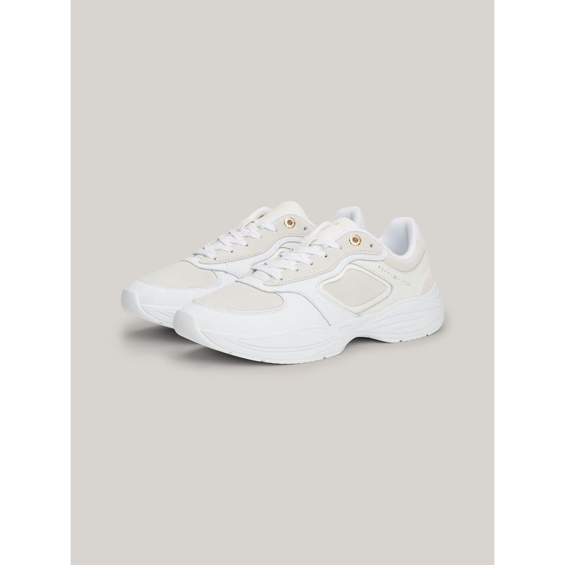 TOMMY HILFIGER - Tenis gris de estilo running con suela gruesa Tommy Hilfiger