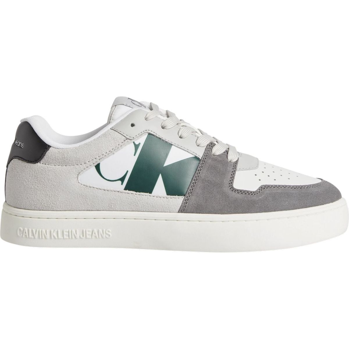 CALVIN KLEIN - Tenis gris classic cupsole de ante Calvin Klein