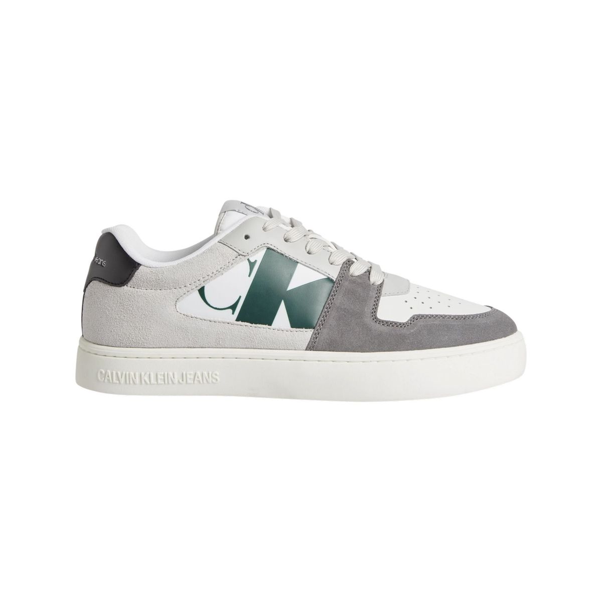 CALVIN KLEIN - Tenis gris classic cupsole de ante Calvin Klein