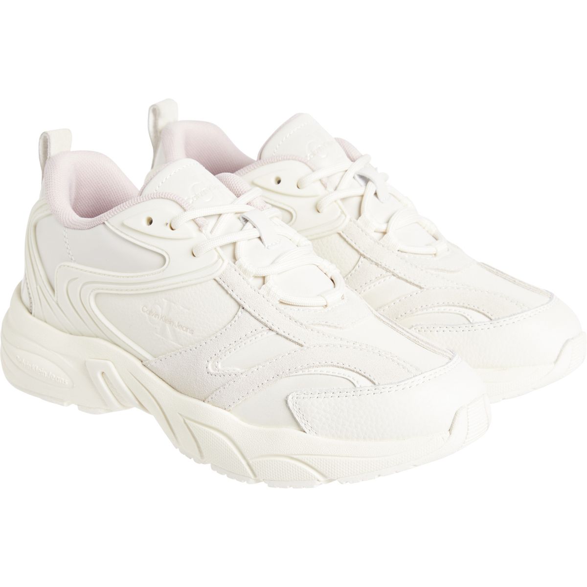 CALVIN KLEIN - Tenis blanco retro con monograma Calvin Klein