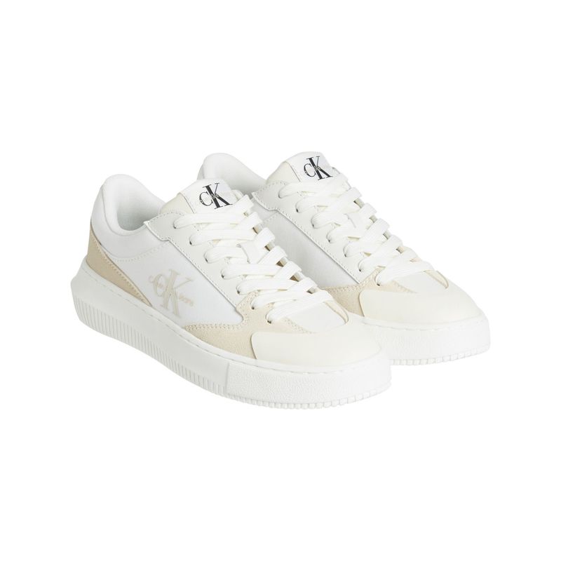 CALVIN KLEIN - Tenis blanco chunky cupsole low Calvin Klein
