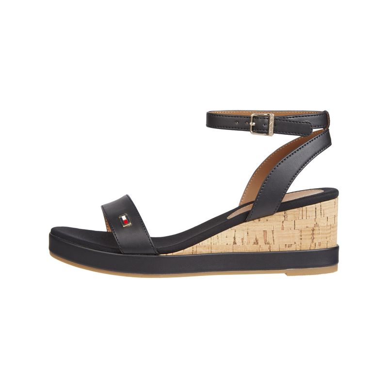 TOMMY HILFIGER - Sandalias negro con cuña alta Tommy Hilfiger