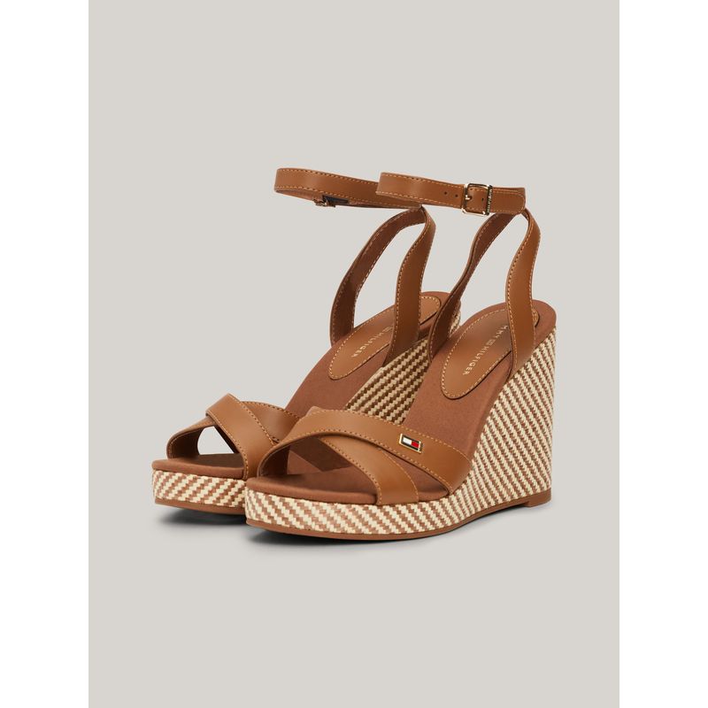TOMMY HILFIGER - Sandalias marrón de cuña con rayas irregulares Tommy Hilfiger