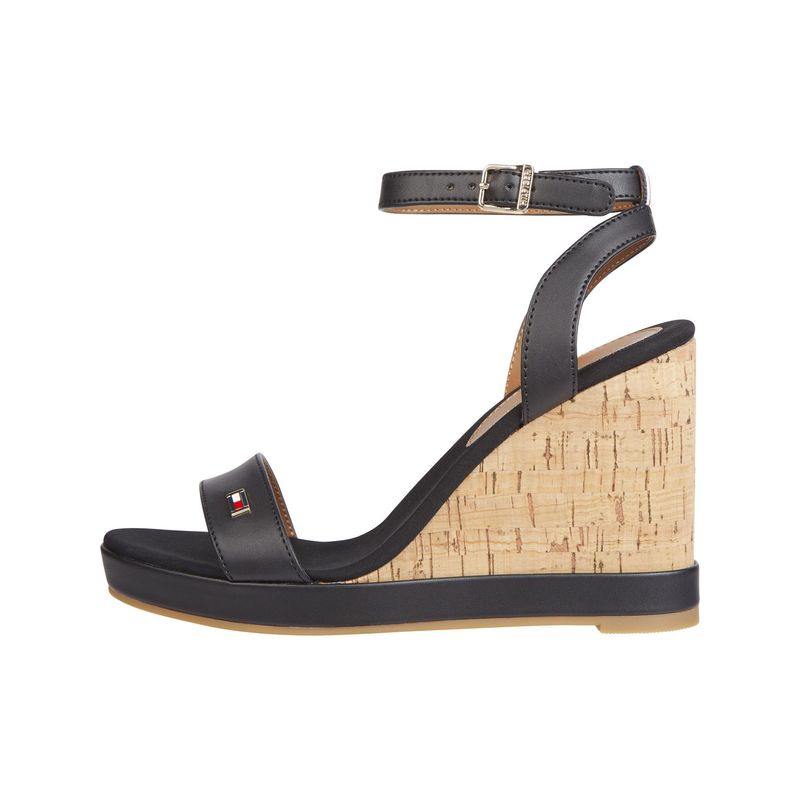 TOMMY HILFIGER - Sandalias negro con cuña alta Tommy Hilfiger