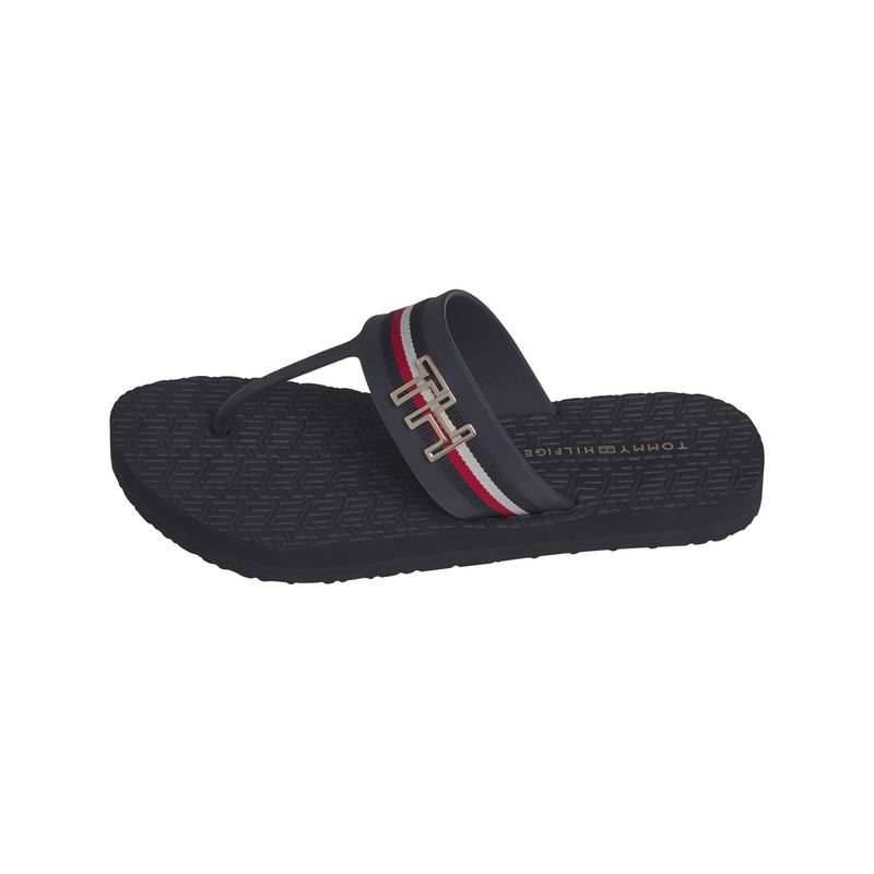 TOMMY HILFIGER - Sandalias azul de playa con rayas globales y detalles de herraje Tommy Hilfiger