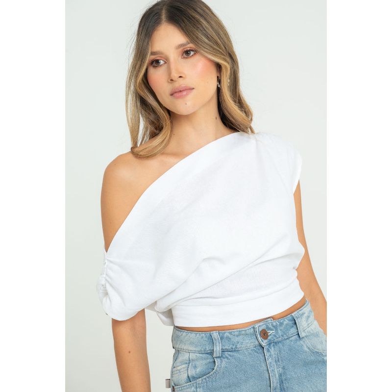 RAGGED - Blusa lino majara Blanco Ragged