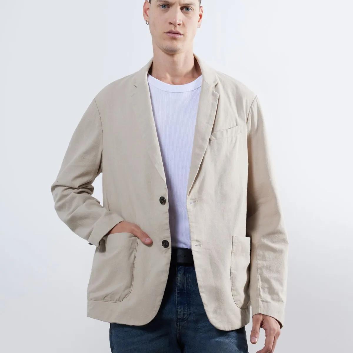 SEVEN SEVEN - Blazer Para Hombre Blazer Color Beige Marca Seven Seven #45400042