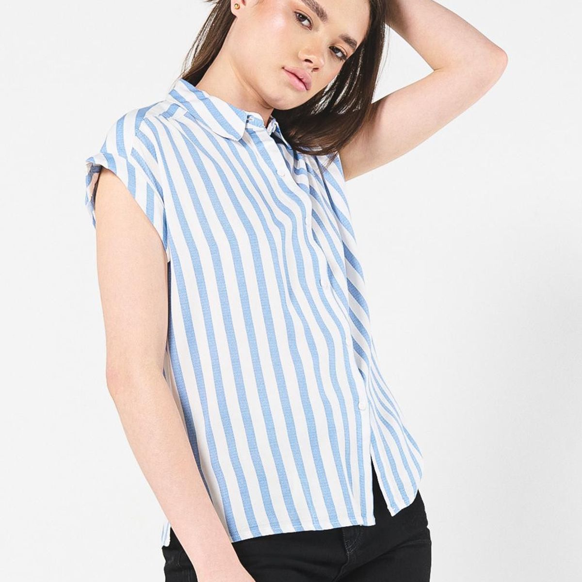 KOAJ - KOAJ BLUSA CAMISERA MANGA CORTA RECOGIDO HOMBRO Mujer