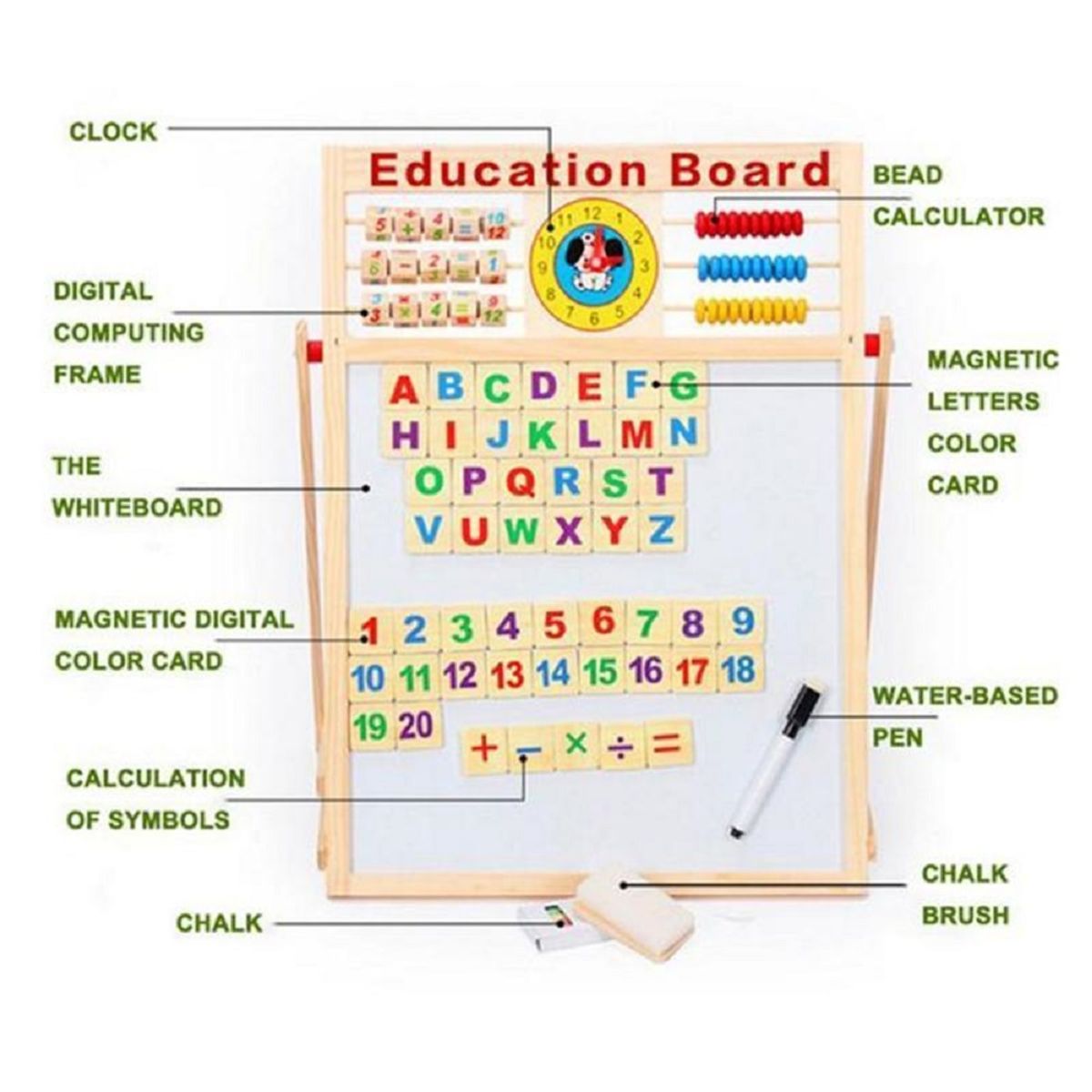 GENERICO - Tablero Didáctico Doble Cara Magnético Juguete Para Niños