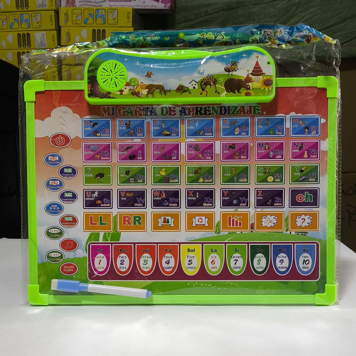 GENERICO - Tablero Inteligente Con Sonidos Didáctico Doble Cara verde