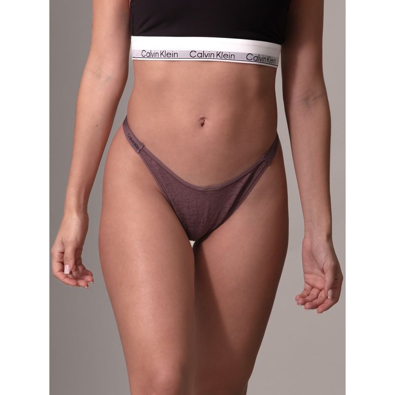 CALVIN KLEIN - Tanga rosada de encaje - modern logo with lace Calvin Klein