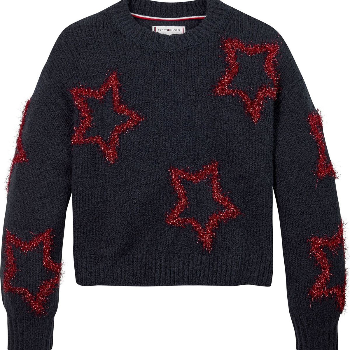 TOMMY HILFIGER - Saco Azul Niña Oscuro Tejido Holgado Con Estrellas Tommy Hilfiger