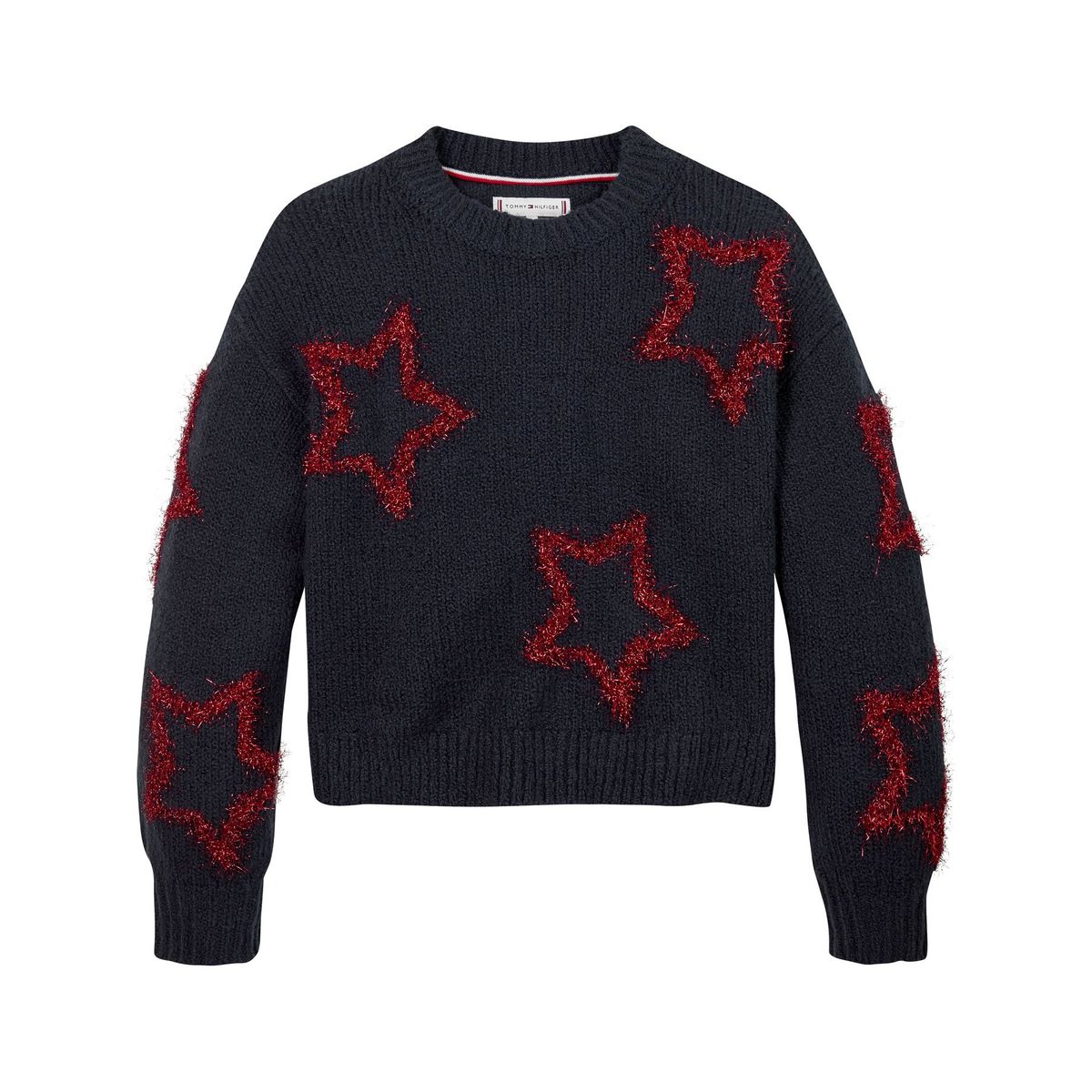TOMMY HILFIGER - Saco Azul Niña Oscuro Tejido Holgado Con Estrellas Tommy Hilfiger