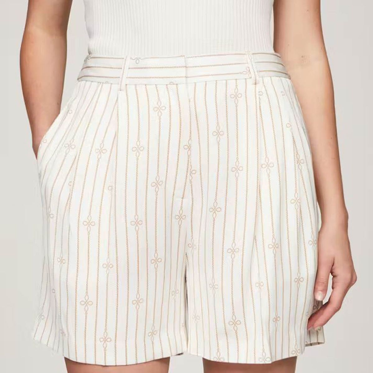 TOMMY HILFIGER - Bermudas blanco fluido con nudo de cuerda Tommy Hilfiger