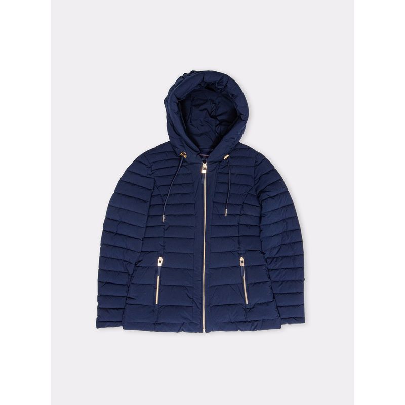 TOMMY HILFIGER - Chaqueta azul acolchada ligera con capota Tommy Hilfiger