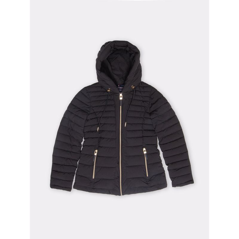 TOMMY HILFIGER - Chaqueta negra acolchada ligera con capota Tommy Hilfiger