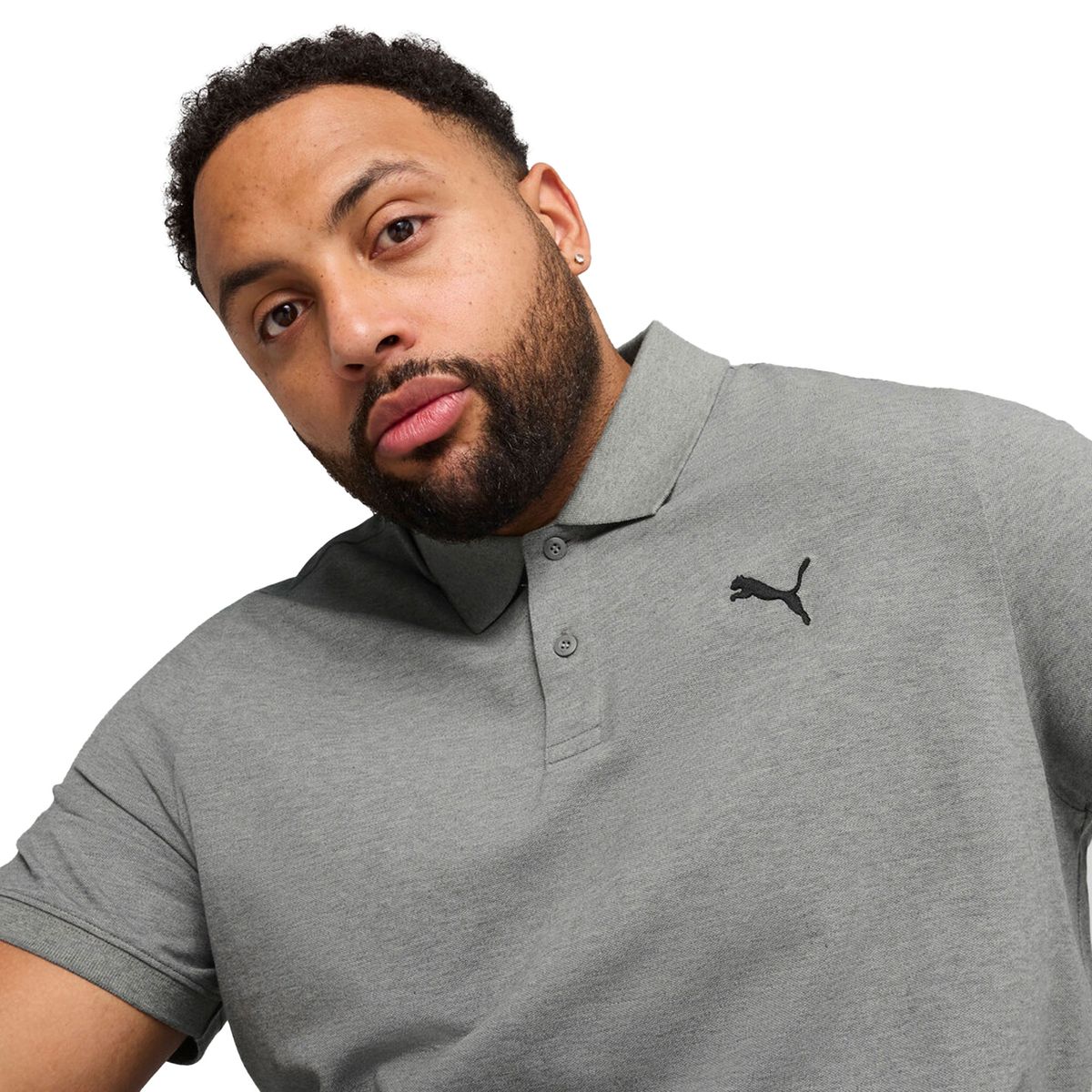 PUMA - Camisa Polo Marca Puma Ess Small Pique Original Gris Hombre