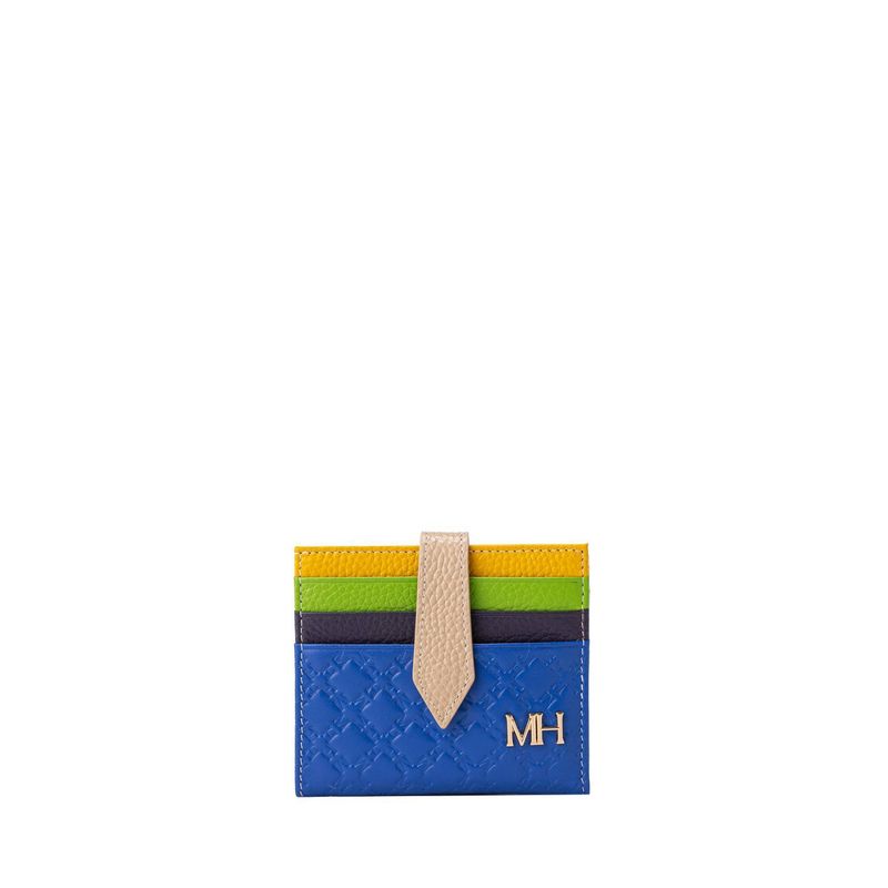 MARIO HERNANDEZ - Tarjetero Broche Con Compartimento Azul Multicolor Sarah