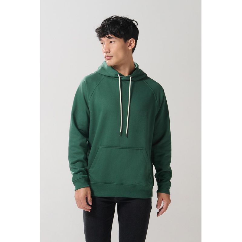 KOAJ - KOAJ Buzo capota unicolor con estampado en frente estilo Colle HOMBRE