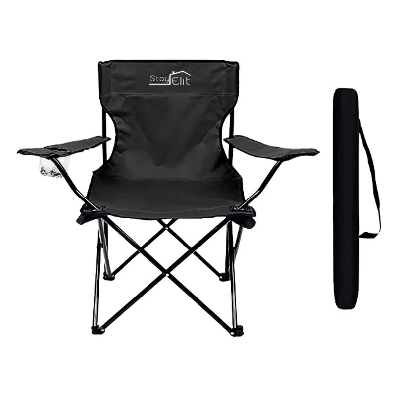 GENERICO - Silla Plegable Stay Elit SILLA-3 Camping Color Negro