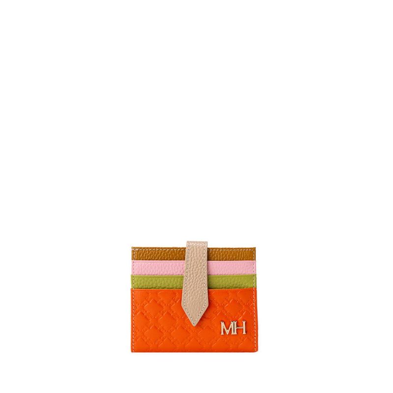 MARIO HERNANDEZ - Tarjetero Broche Con Compartimento Naranja Multicolor Sarah
