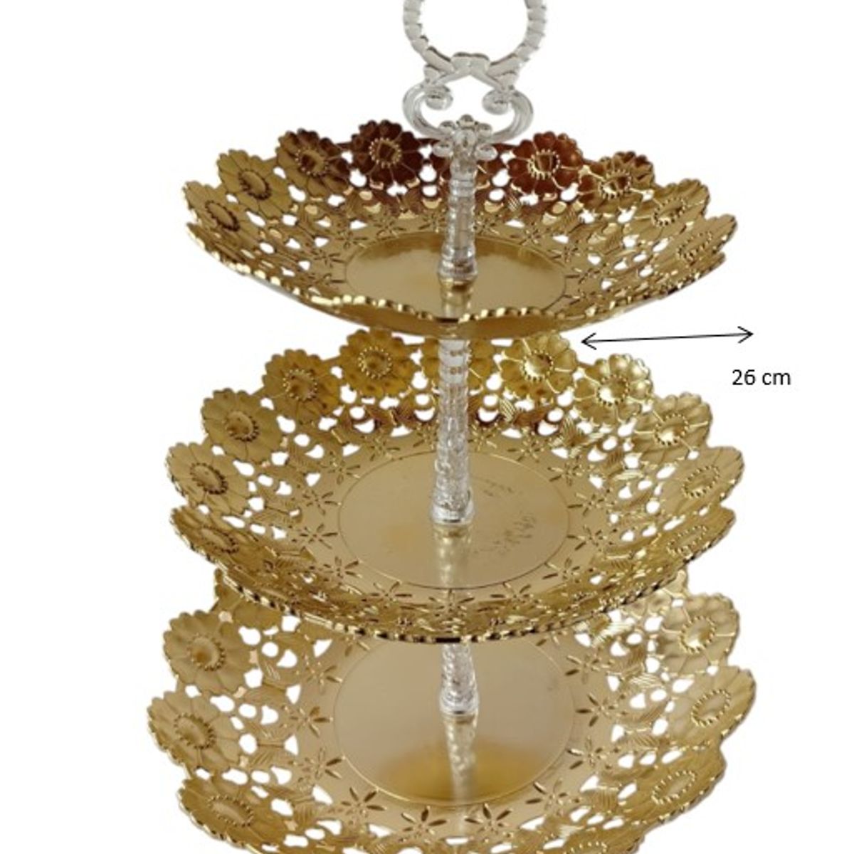 INFANTILES CAJUROMIX - Bandeja Decorativa Para Toda Ocasión De Tres Pisos Dorado