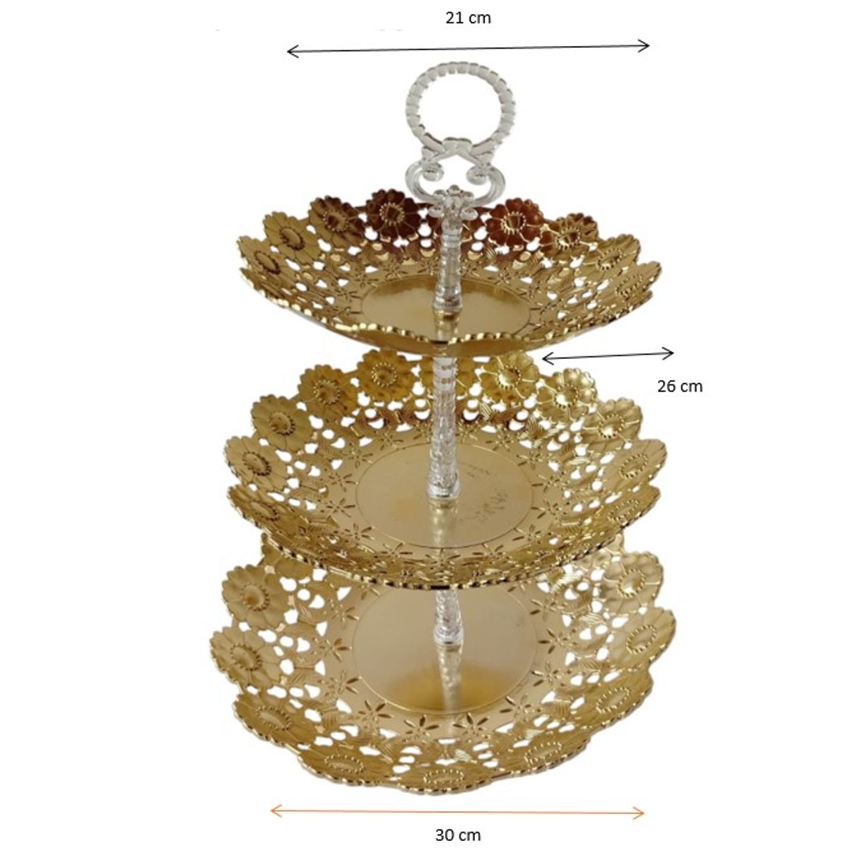 INFANTILES CAJUROMIX - Bandeja Decorativa Para Toda Ocasión De Tres Pisos Dorado