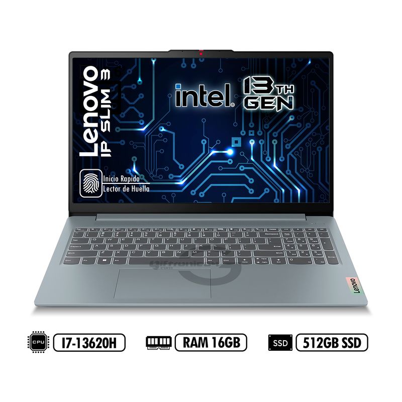 LENOVO - Portátil LENOVO IP SLIM 3 15IRH8 INTEL I7-13620H RAM 16GB LPDDR5 512GB SSD GRAY