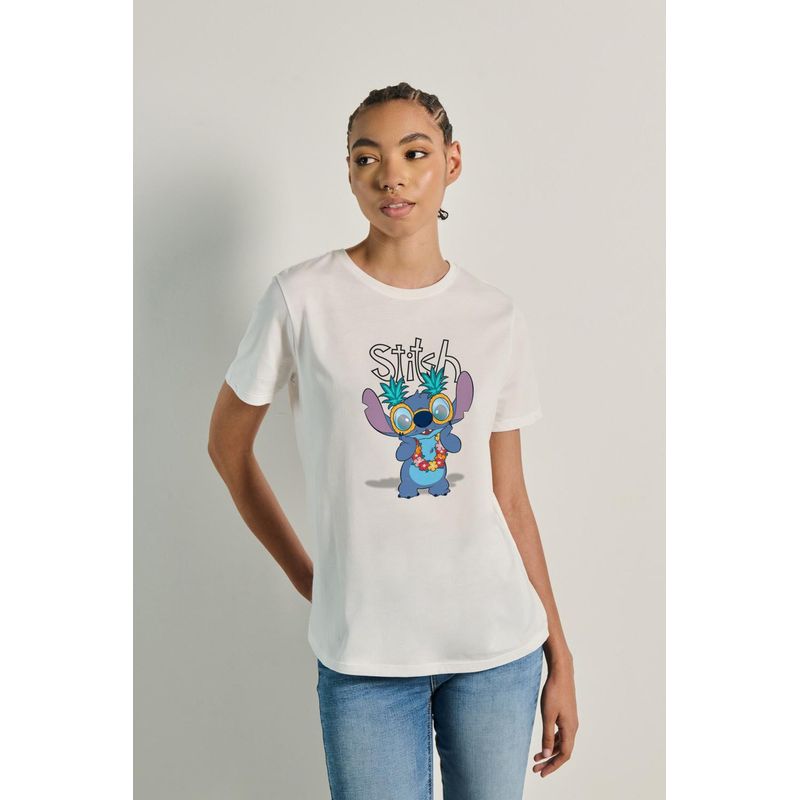 KOAJ - KOAJ Camiseta manga corta con estampado de Stitch con gafas MUJER