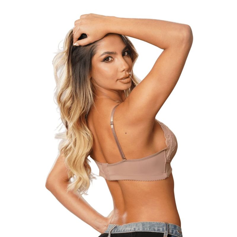 NUBY LINGERIE - BRALETTE CON COPA TRIANGULAR SIN ARO EN LYCRA Y ENCAJE REF BR3228
