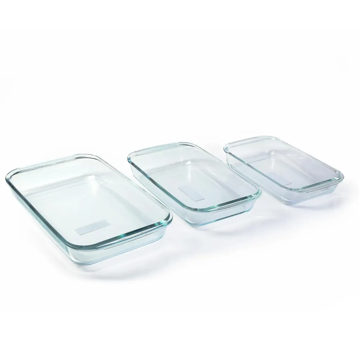 HOME ELEMENTS - Set X 3 Refractarias De Vidrio Para Horno 1 - 1.6 - 2.2 Lt