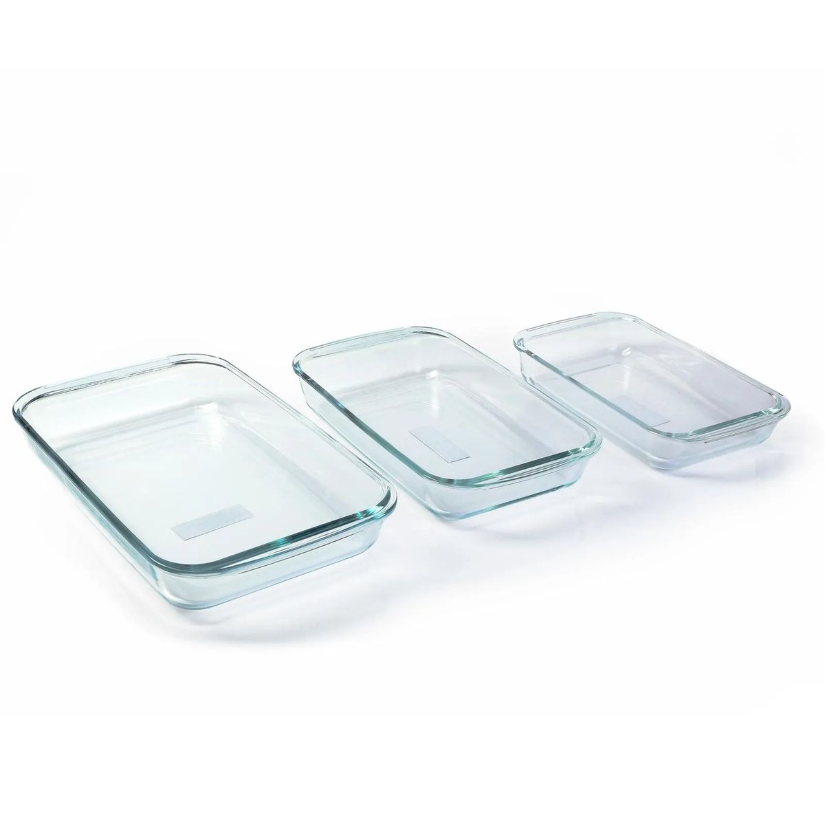 HOME ELEMENTS - Set X 3 Refractarias De Vidrio Para Horno 1 - 1.6 - 2.2 Lt