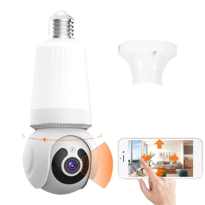 GENERICO - Camara Ip Tipo Bombillo 360º Robotica Wifi Vision Nocturna